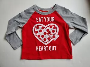 Valentine's Day "Eat Your Heart Out" Heart Pizza Long Sleeve Shirt 12 Months NWT - Picture 1 of 9