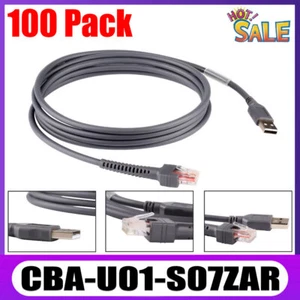 100 Pack 6FT USB Cable Barcode Scanner Cord For Symbol LS2208 CBA-U01-S07ZAR - Picture 1 of 7