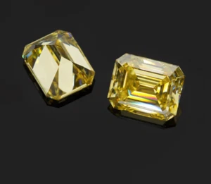3 Ct Emerald Cut Loose Natural Yellow Color Lab Grown CVD Diamond VVS1 Certified - Picture 1 of 8