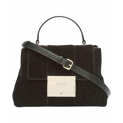 DKNY Adam Black Leather Top Handle Satchel Bag Handbag $298 - Image 1 of 4