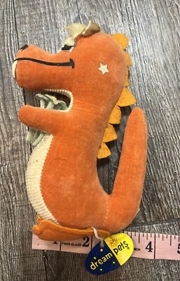 Vintage Dakin Dream Pets Japan Greta Gator Alligator Plush With Tag Orange Rare - Image 1 of 4