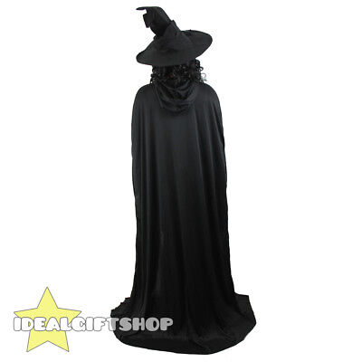 NERO CON CAPPUCCIO Mantello Halloween Vampiro Costume Costumi Da Uomo Da Donna Mantello • 9.38€