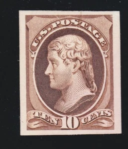 US 209P4 10c Jefferson Proof on Card VF-XF NGAI VLH SCV $25 - Picture 1 of 2