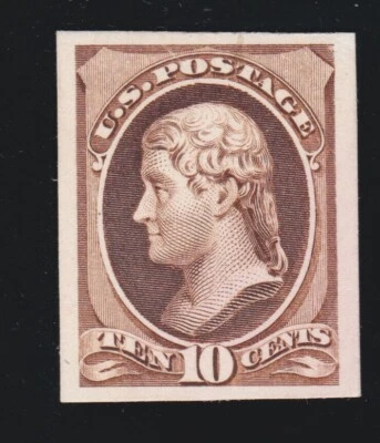 US 209P4 10c Jefferson Proof on Card VF-XF NGAI VLH SCV $25 - Image 1 of 2