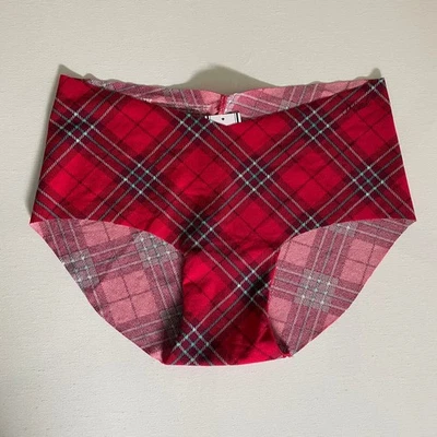 Victoria's Secret PINK Hipster Panty Small Red Plaid Holiday Seamless Underwear - Image 1 of 4