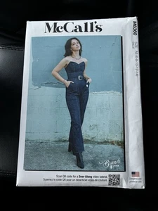 Jumpsuit Corset Top Size 6-14 Denim Twill Cotton UNCUT Pattern m8360 - Picture 1 of 2