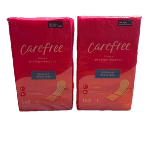 2X Carefree Acti-Fresh Pantiliners Daily Liners Regular Unscented 148 Count Each - Picture 1 of 1