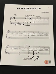 LIN MANUEL MIRANDA SIGNED AUTOGRAPH SHEET MUSIC HAMILTON BECKETT BAS COA D - Picture 1 of 2