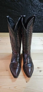 Vintage Tony Lama Teju Lizard Skin Women Boots  - Picture 1 of 12
