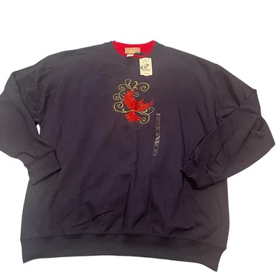 M&C Sportswear Women XL Navy Blue Red Crewneck Sweatshirt Cardinal Grandma - Image 1 of 4