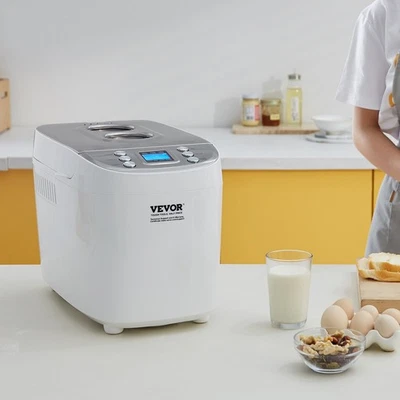 VEVOR Bread Maker, 15-in-1 3LB Dough Machine, Nonstick Ceramic Pan Automatic Breadmake