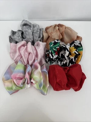 Vintage 90s Bow Hair Spring Clip Barrettes Lot of 6 Floral Satin Multi Chiffon - Image 1 of 4