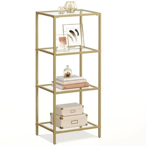 Bookcase, 4-Tier Bookshelf, Slim Shelving Unit for Bedroom, Bathroom, Home Of... - Picture 1 of 8