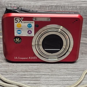 GE A1455 14.1MP Digitalkamera Rot 5X Zoom 2.7" LCD GETESTET - Bild 1 von 8