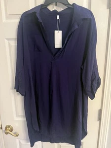 Ekouaer Women's Nightshirt Long Sleeve Nightgown XL Navy Loungewear - Picture 1 of 4