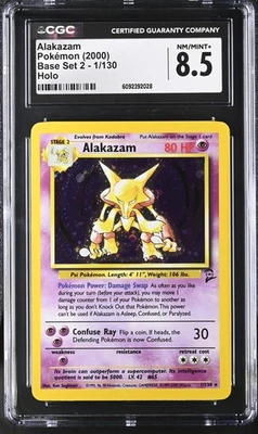 CGC 8.5 Alakazam 2000 Base Set 2 1/130 Holo Pokemon Card - Image 1 of 2