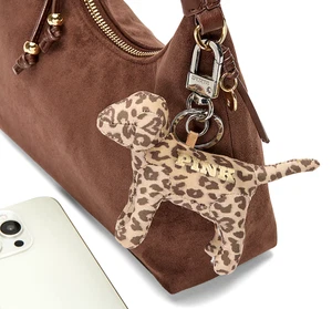 Victoria's Secret Schlüsselanhänger rosa Glitzer Leopard 7,25" Micro Hund Taschenanhänger neu mit Etikett - Bild 1 von 2