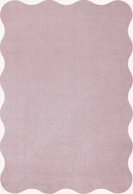 Scallop Pink  Wool Hand Tufted Area Rug For Bedroom Living Room Kitchen - Image 1 of 2