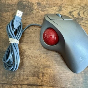 Logitech TrackMan Wheel Maus Track Man Red Marble USB T-BB18 - Bild 1 von 2