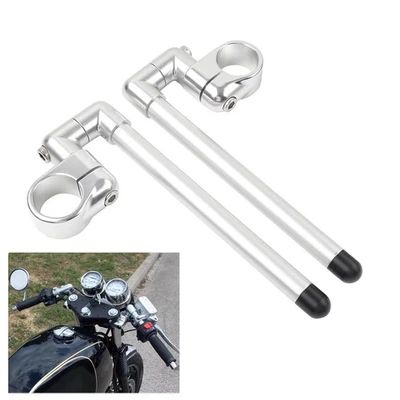 43MM 43MM Cafe Racer Bars 7/8"  Motorcycle Universal Clip-On Handlebar Fork Tube - Image 1 of 4