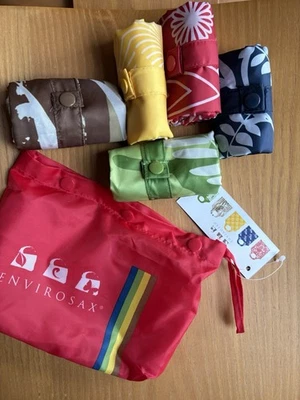 Envirosax Nuevo con Etiquetas Multiuso Reutilizable Bolsa de Compras Conjunto de 5 Gráficos Flora, ENVÍO GRATUITO Foto 1 de 4
