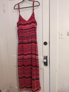 White House Black Market hell mehrfarbig gestreiftes langes Sommerkleid Größe L - Bild 1 von 10