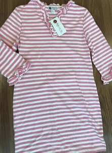 NEW Smock A Dot Kids Pink & White Striped Ruffled LongSleeve Dress Size XS *mark - Picture 1 of 12