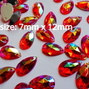 50pcs Acrylic Drop Beads Appliques Sew on Patches Material for Costume Decor DIY - Picture 1 of 18