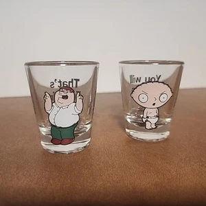 Gafas de chupito Family Guy 2004 vintage - Peter & Stewie Griffin - FOX ICUP - Imagen 1 de 9