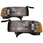 Driver Passenger Headlight Set For 94-02 Dodge Ram 1500 2500 3500 CAPA