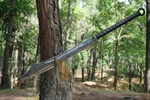 Custom Handmade Carbon Steel Tactical Long Handle Battle Ready Machete Knife - Bild 1 von 5