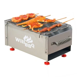 Portable 30cm Mini Charcoal Hibachi BBQ Camping Barbecue Grill - Picture 1 of 2
