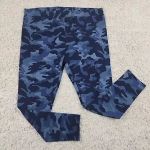 Style & Co Leggings Womens 2X Blue Camo Mid Rise Plus Size Pants Gym Cropped - Picture 1 of 13