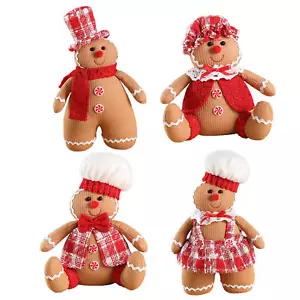 Christmas Gingerbread Man Plush Toy Christmas Tree Hanging Pendant Decoration - Picture 1 of 16