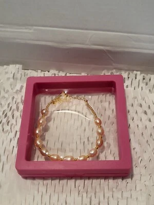 Pulsera de perlas chapadas en oro S925  Foto 1 de 4