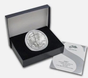 2007 American Silver Eagle BU- US Mint Box Z7F- Burnished - Reduced Price - Picture 1 of 2