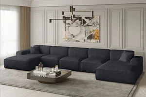 Wohnlandschaft U-Form CELES XL in Stoff Scala Schwarz - Bild 1 von 4