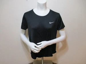 Women's Nike Running Dri-Fit Black Short Sleeve Top Size Large (L) - Picture 1 of 9