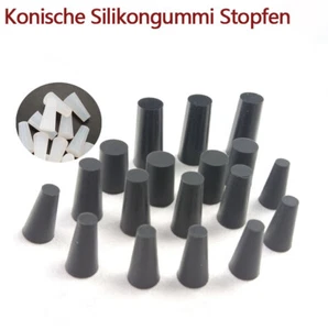 Schwarz/Transparent Rund Konische Silikongummistopfen Laborstopfen Gummistopfen - Picture 1 of 12
