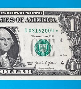 March 16, 2004 : D 03162004 * $1 One Dollar Bill BIRTHDAY Note *UNC* - Picture 1 of 3