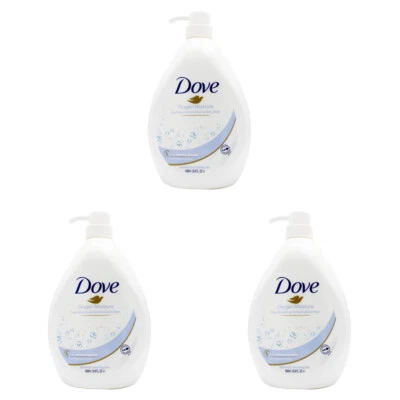 3x Dove 1000ml Body Wash Moisturising Liquid Shower Bath Soap Oxygen Moisture - image 1 of 4