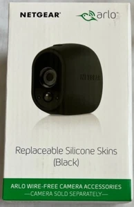 NUEVO SELLADO Netgear Arlo Cámara Negro Silicona Pieles - Juego de 3 LEER DESCRIPCIÓN - Imagen 1 de 5