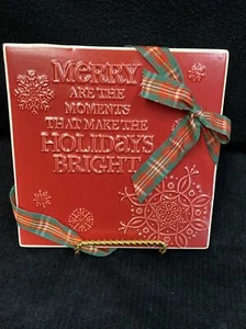 Hallmark Christmas Trivet Hot Pad Holder Tile “MERRY ARE THE MOMENT “VGUC - Picture 1 of 6