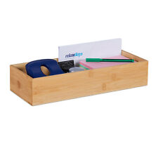 Caja de almacenaje de bambú para oficina Cajón para baño Cesta de madera natural