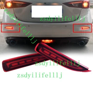 2x For Mazda 3 2017 2018 Sedan Car Rear Left Right Fog Light LED Lamp Reflector - Picture 1 of 1