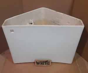 2" FLUSH HOLE WHITE 18.5 x 11.5 Eljer Pat. 2 623 216 corner triangle toilet tank - Picture 1 of 2