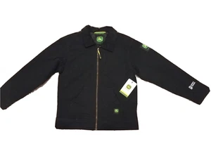 John deere boy's trucker jacket size small 6/7 black quilted - Picture 1 of 10
