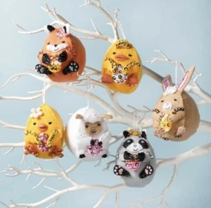 Bucilla Felt Ornaments Applique Kit Set Of 6 Easter Egg Friends 89469E - Picture 1 of 8