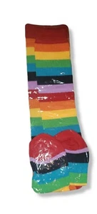 Women Knee High Socks Rainbow Striped Long Stocking Sock - Picture 1 of 2