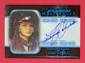 2020 Star Wars Masterwork Leeanna Walsman as Zam Wesell 73/99 AUTO Blue Foil ALW